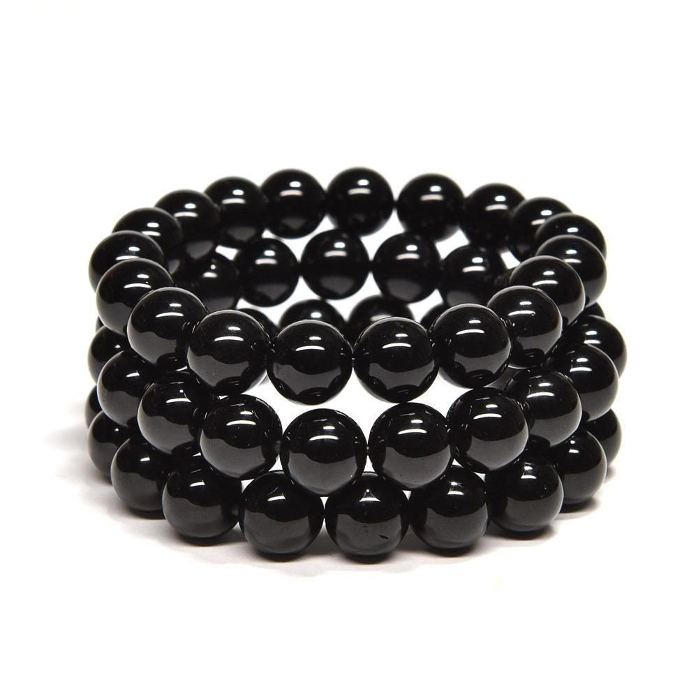 ご奉仕品) モリオン(黒水晶) ブレスレット 8mm チベット産 #T3208[1/2