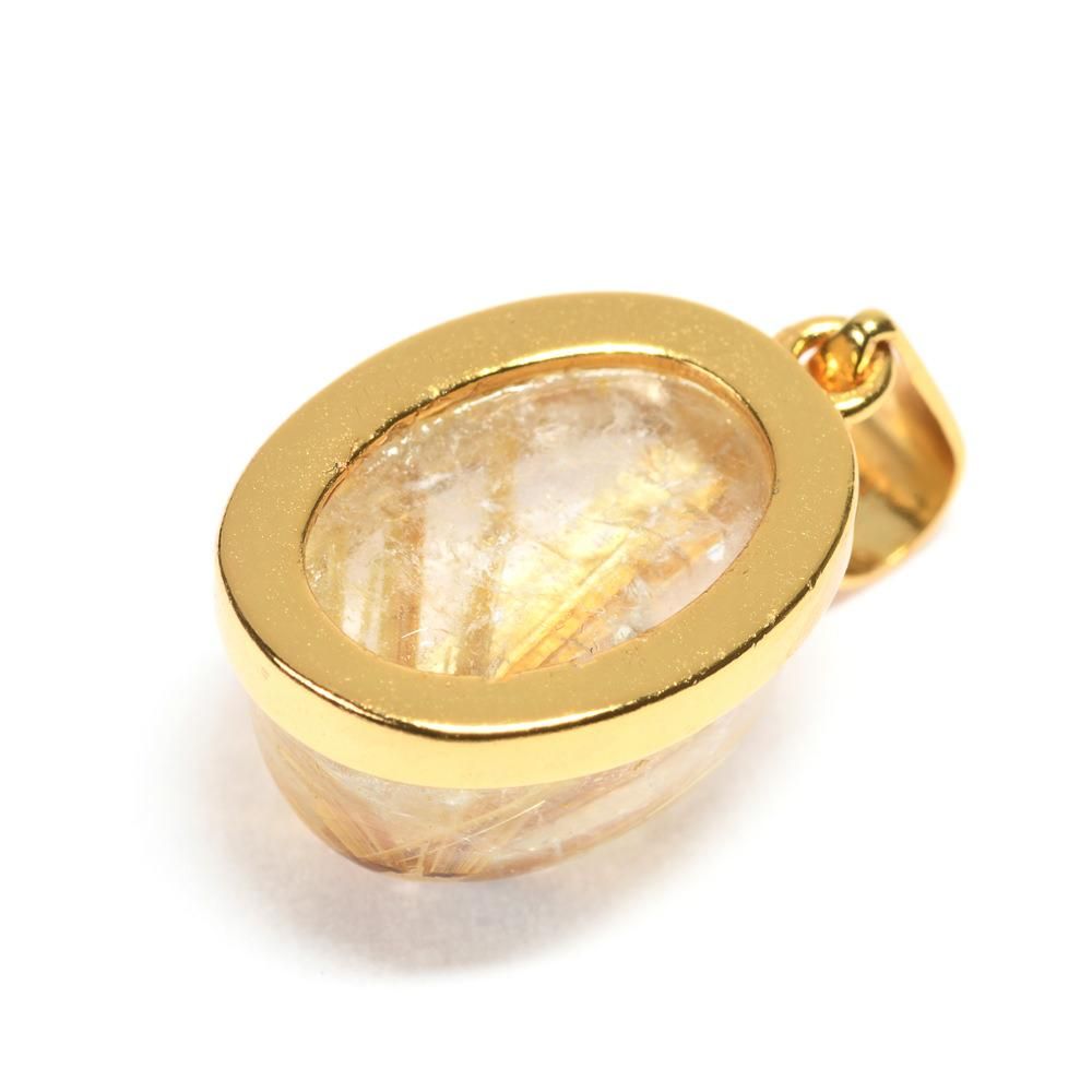 放射ルチルクォーツ ペンダントトップ 12.5x10x7mm #PM508