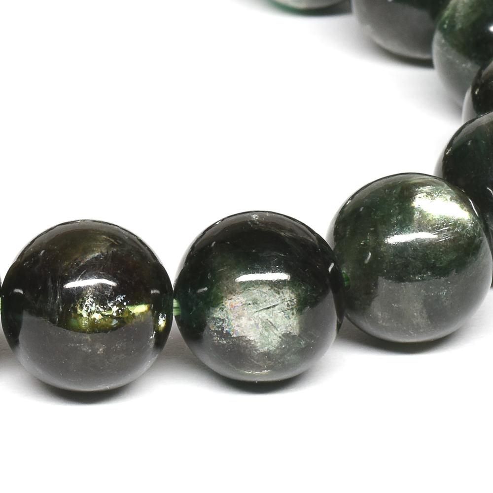 グリーンメタリックマイカ（着色） ブレスレット 11.5mm #PK676