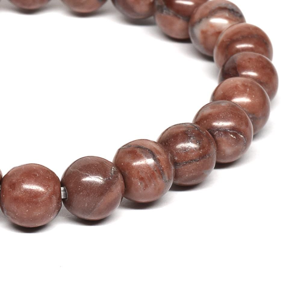 日本の石]土佐桜 赤 ≪満開≫ ブレスレット 8mm #PD011 - プレミアム