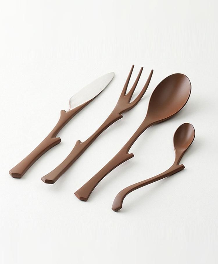 エレガンス 5pcs コーヒースプーンセット（ブラウンボックス