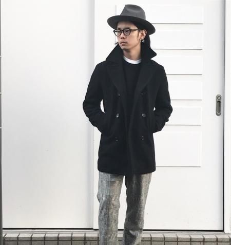 ROTTWEILER (ロットワイラー) WOOL P-COAT (ウールPコート) BLACK