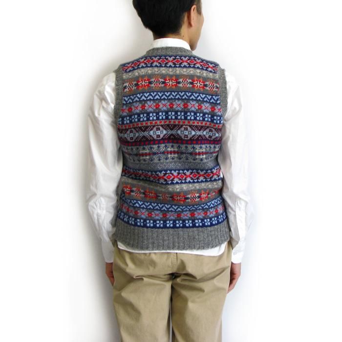 Jamieson's（ジャミーソンズ）Vネックベスト（ミディアムグレー