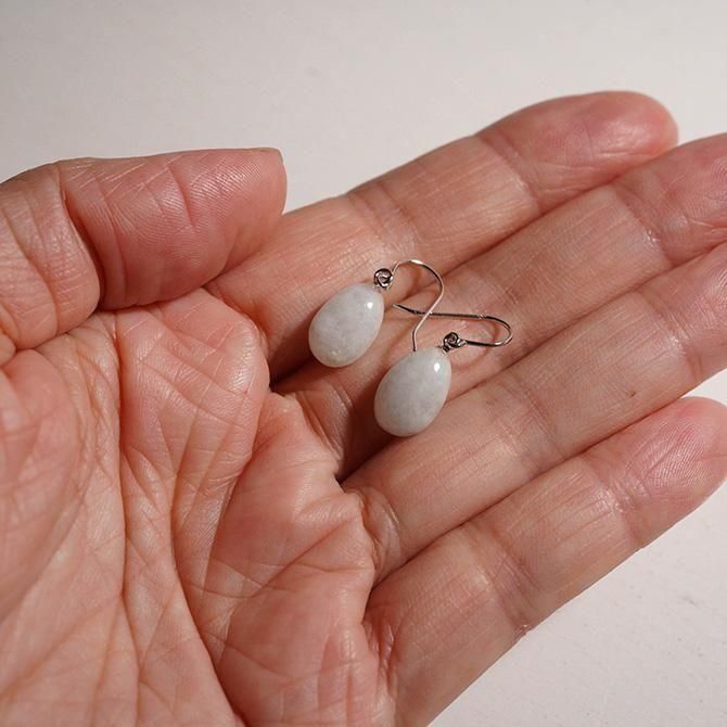 専用】糸魚川翡翠 ヨシオ沢 ニノ型、ティアドロップピアス 14kgf（1