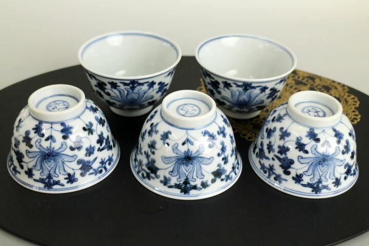 宮内庁御用窯】汲出揃 牡丹唐草/山本長左