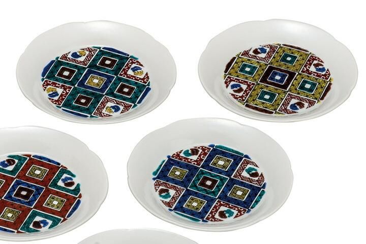 4.2号皿揃 古九谷石畳文 / 大志窯