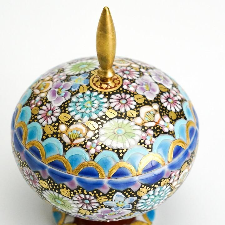 蓋器 色絵金襴花詰 / 高 聡文 ｜九谷焼の販売専門店 陶らいふ