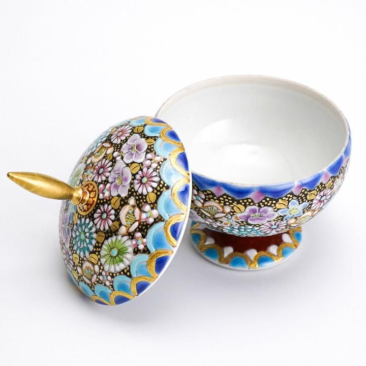 蓋器 色絵金襴花詰 / 高 聡文 ｜九谷焼の販売専門店 陶らいふ