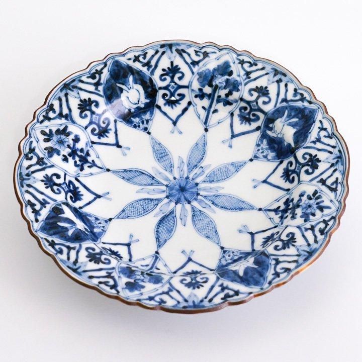 青い模様の四角形陶器 九谷焼清華、着払いでお願いします。 青い模様の