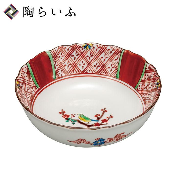 6号鉢 赤絵花鳥 / 双鳩窯