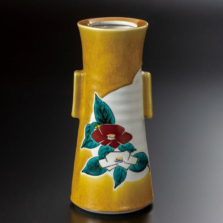 7.5号花器 色絵椿寿 / 三代浅蔵五十吉