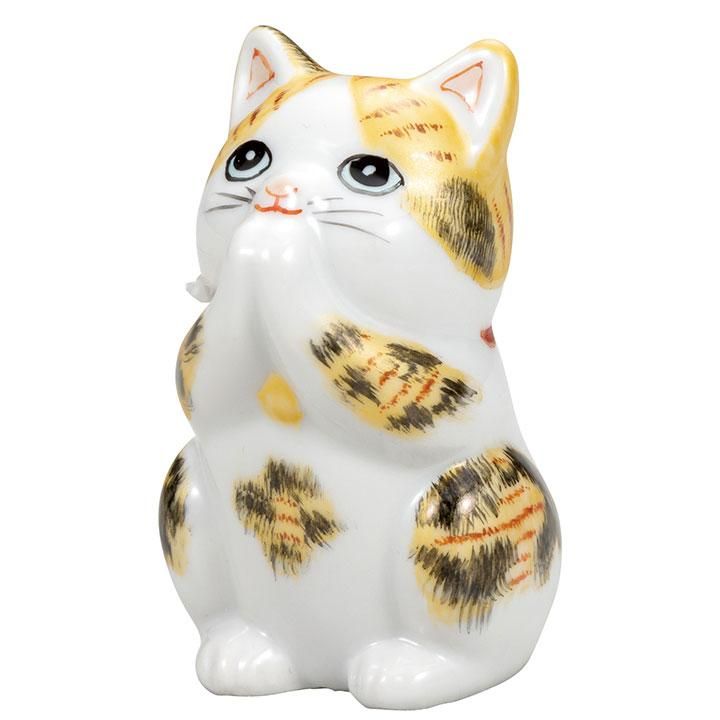 2.7号 お祈り猫 金彩三毛