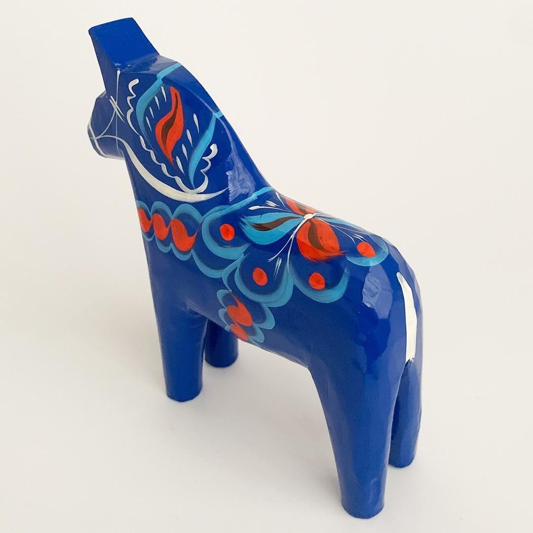 ダーラナホース 13cm | ブルー | Grannas - 北欧雑貨のLiLiCoCo