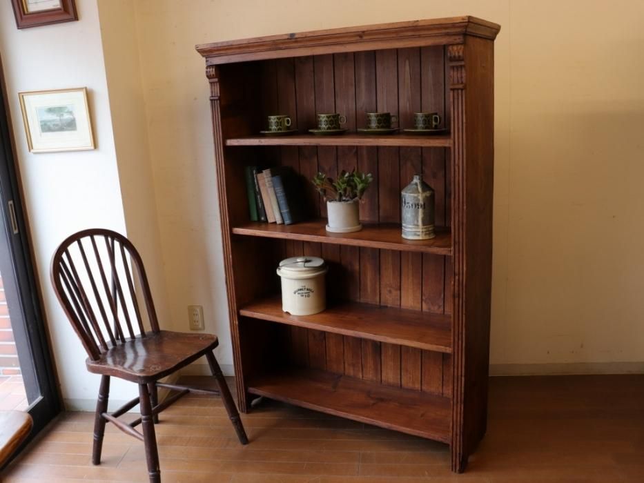 アンティークパイン W103ブックシェルフ～【パインフラットアンティーク】