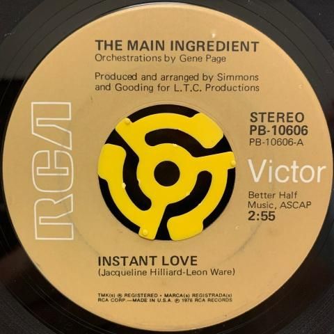 Main Ingredient / Instant Love (7 Inch) - Vinyl Cycle Records