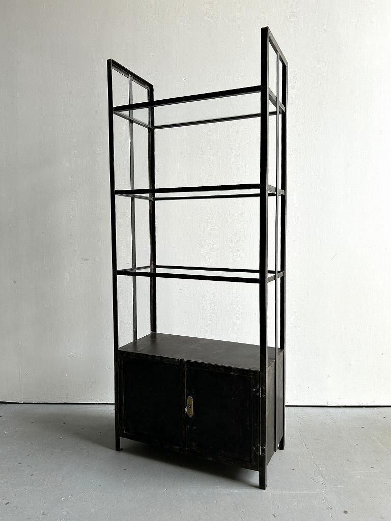 ヴィンテージ インダストリアル ガラスシェルフ - アンティーク