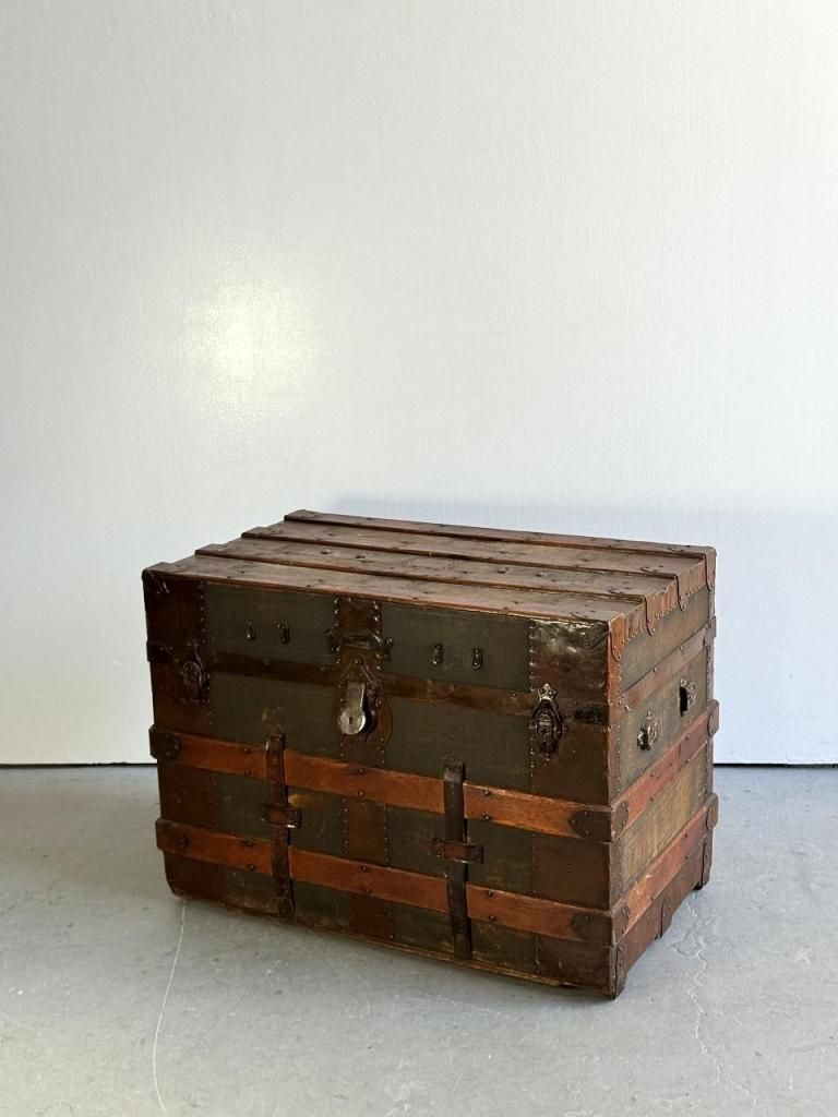 ヴィンテージ ウッド トランク - アンティーク、ビンテージの