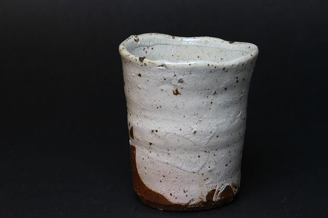 中川自然坊 「 絵唐津湯呑 」 中川恭平極箱 糸切高台 - レトロ