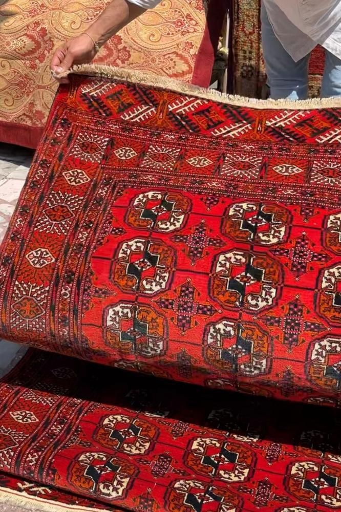 オールド絨毯/トルクメン・ブハラ/トライバルラグ約197×115cm - 手織り