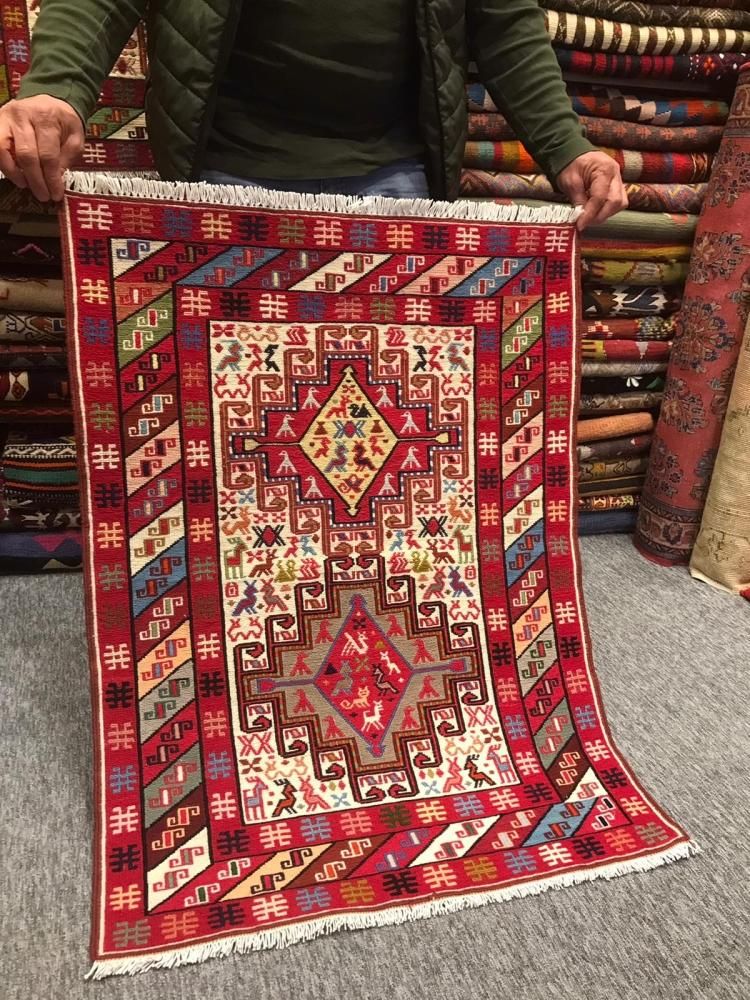 新しいキリム/イラン/シャーセバン・スマック織りキリム約101×75cm