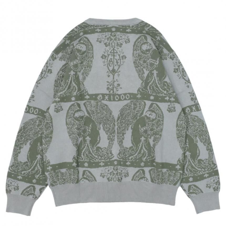 GX1000 JACQUARD KNIT セーター | GREY/GREEN - HORRIBLE'S PROJECT