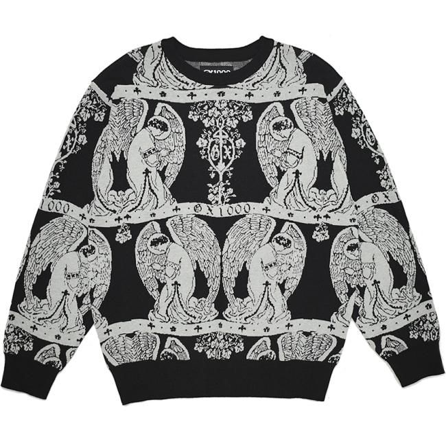 GX1000 JACQUARD CREWNECK / GREY (ジーエックスセン カーディガン