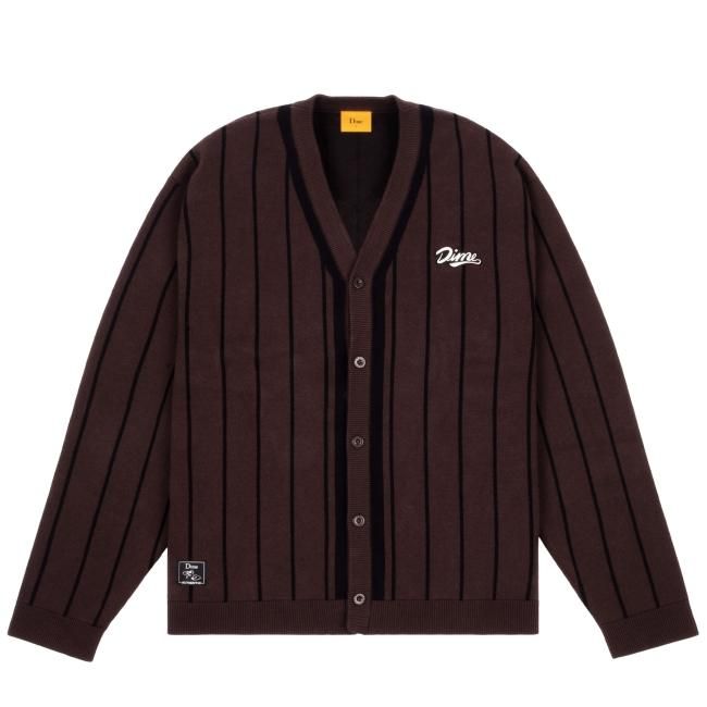 Dime Baseball Knit Cardigan / DARK BROWN (ダイム ニット