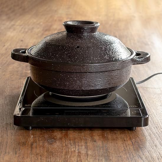 IH対応ヘルシー蒸し鍋 黒釉｜蒸し鍋｜伊賀焼窯元 長谷園 公式通販