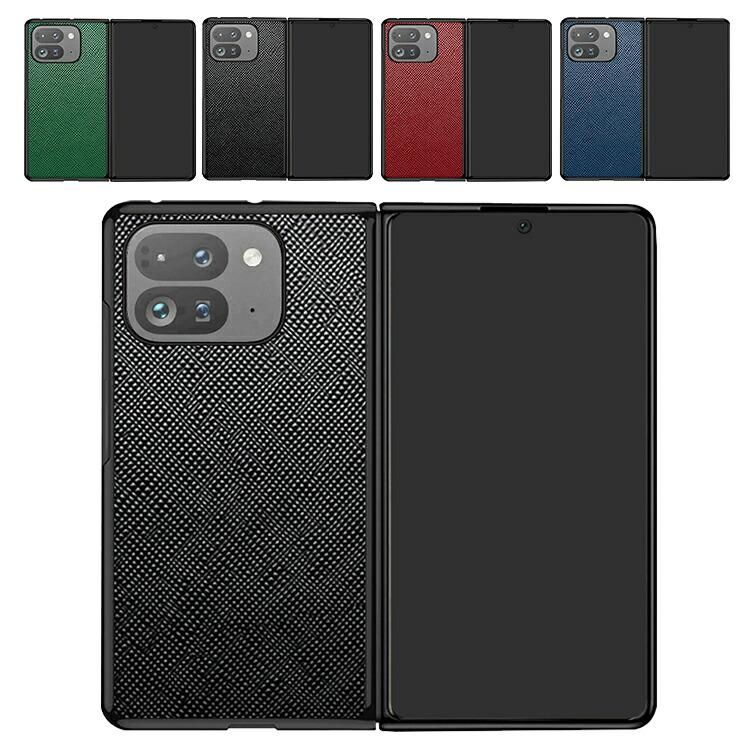 Pixel 9 Pro Fold ケース 耐衝撃 カバー PUレザー+プラスチック