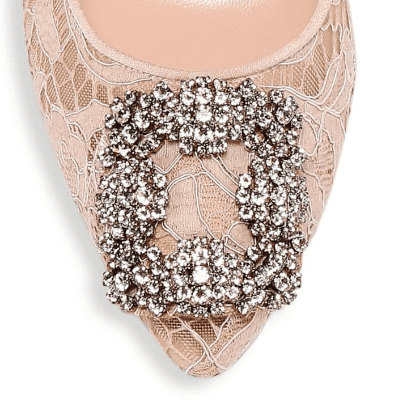 ハンギシ レース シャンパーニュ ヒール 105 マノロブラニク