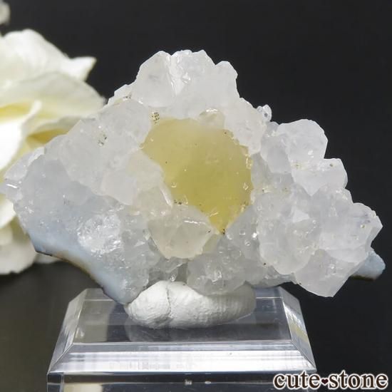 球体イエローフローライトの原石 インド産 25g（鉱物標本） - cute stone -