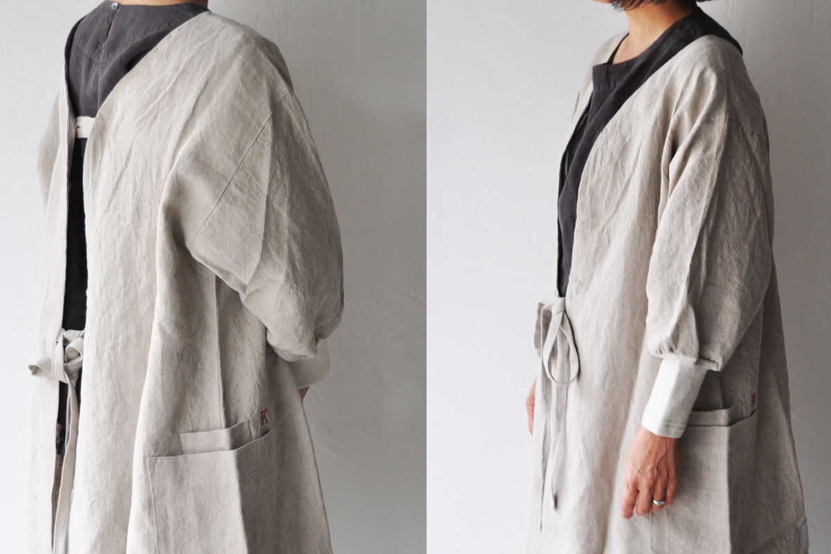 kapoc カポック 割烹着 エプロン リネン 羽織りもの -日々ノ道具奥田
