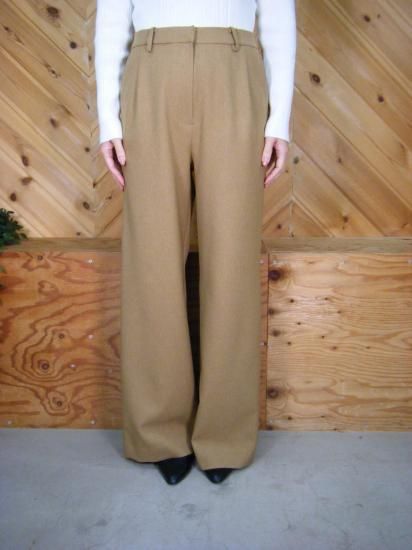 ウールライクカラフリーワイドパンツ（キャメル） - 【公式】 BAZAINE