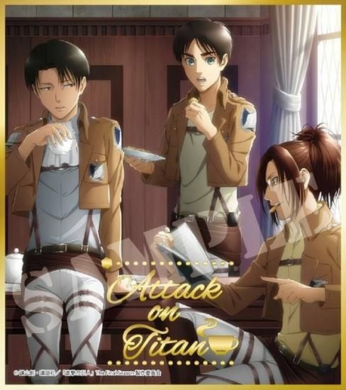 リヴァイ＆エレン＆ハンジ】 進撃の巨人 ビジュアル色紙コレクション