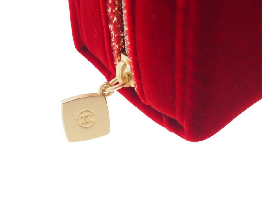 シャネル ノベルティ コフレポーチ 2019 ホリデー スクエア ラメ入り