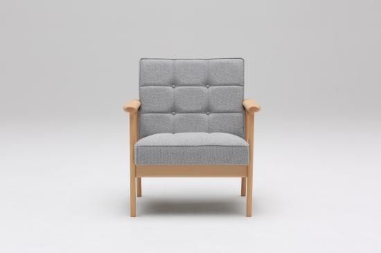 カリモク60】 Kチェア 1シーター ミストグレー(ピュアビーチ色塗装