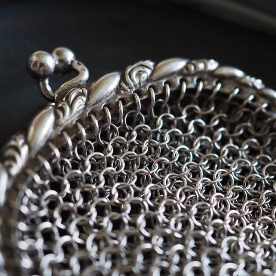 フランス製 アンティークシルバー メッシュコインパース