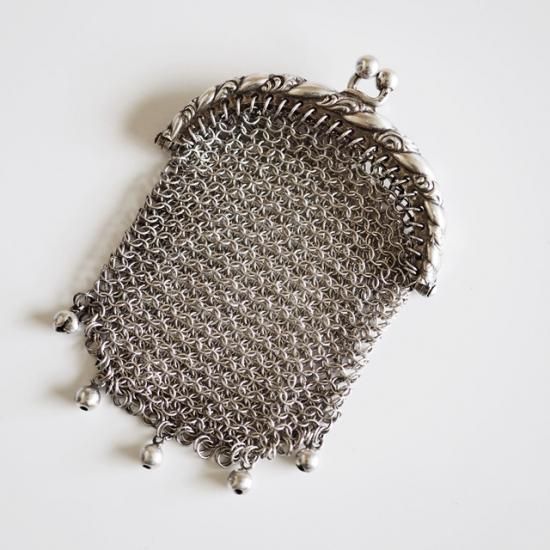 フランス製 アンティークシルバー メッシュコインパース