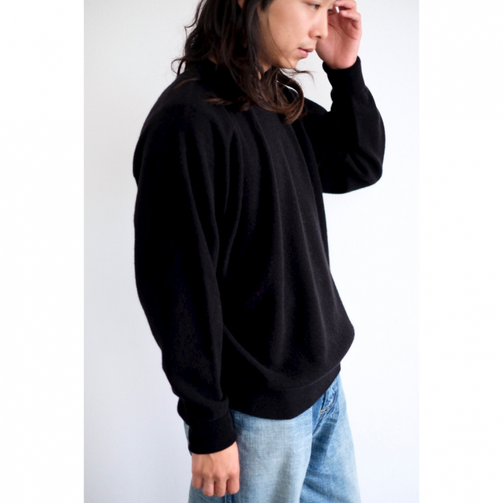 Olde H & Daughter】AGED CASHMERE CREW NECK P/O BLACK