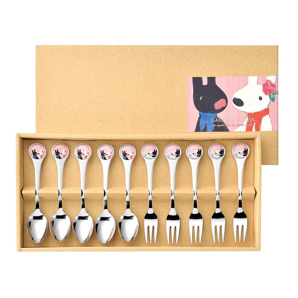 樹脂盛りティースプーン&ケーキフォーク 10本セット LG14 - リサと