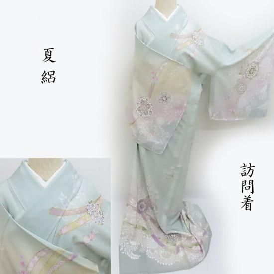 夏 絽 訪問着 新品 オリエンタル更紗文様 夏のフォーマル 御仕立上り