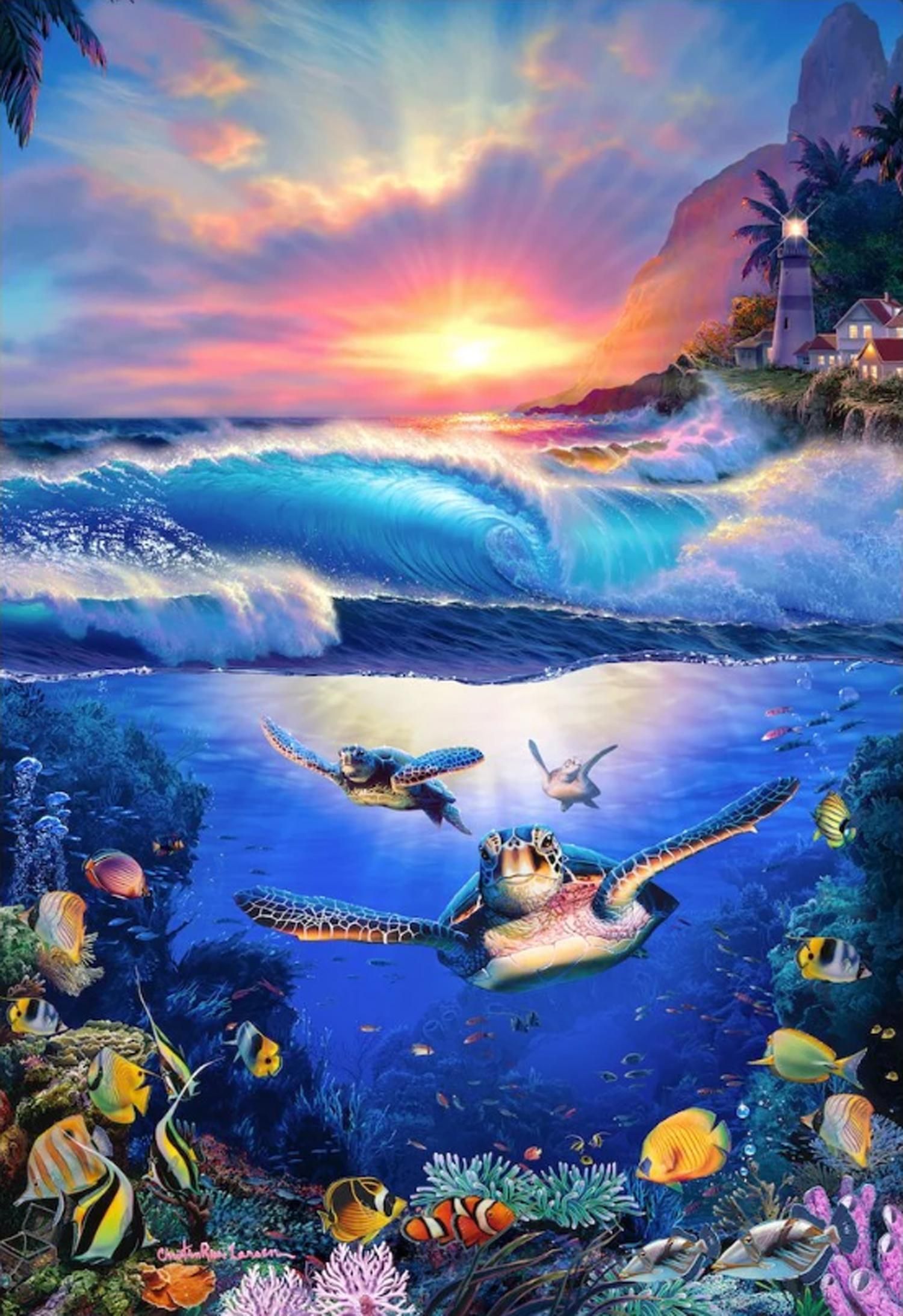 COMING HOME TURTLES | クリスチャン・ラッセン | アート・オブ