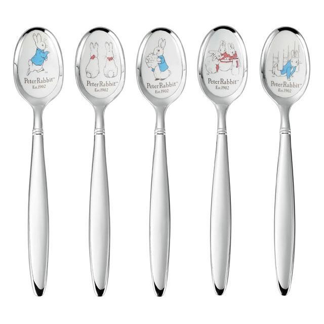 ピーターラビット】＜皿中七宝＞スプーン(銀仕上)5本セット