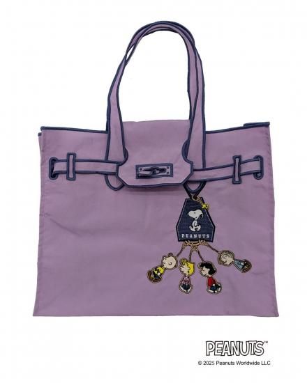 SNOOPY KEY CHARM/ New Classical Eco Bag (S) PURPLE - LA COUSETTE