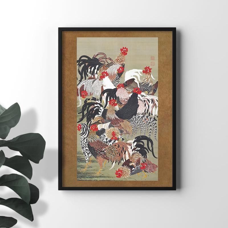 群鶏図 | 伊藤若冲の名作 - ROSSO GRAFICO