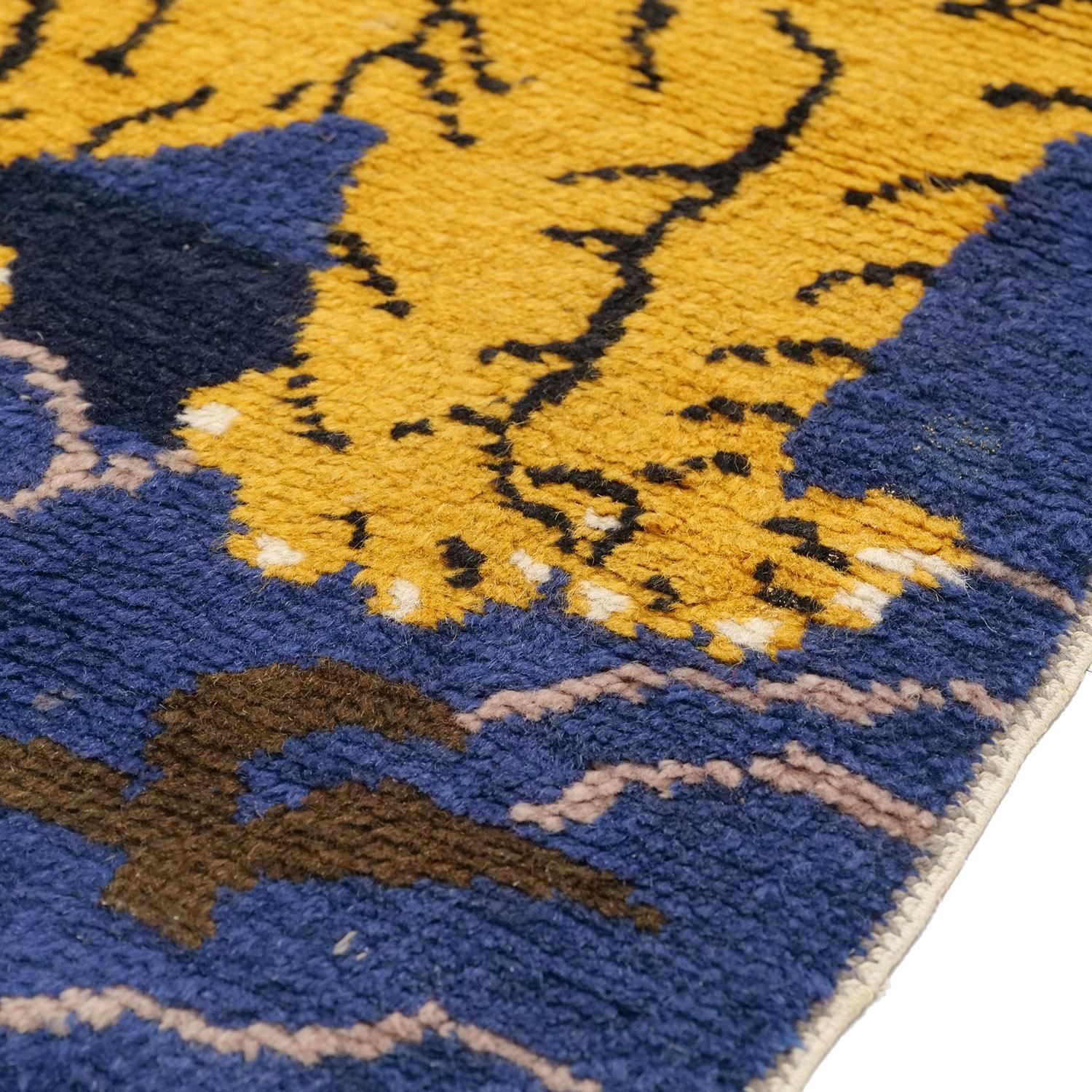 チベット 1940年代 ラグ | 手織りアンティーク - vintagecarpet