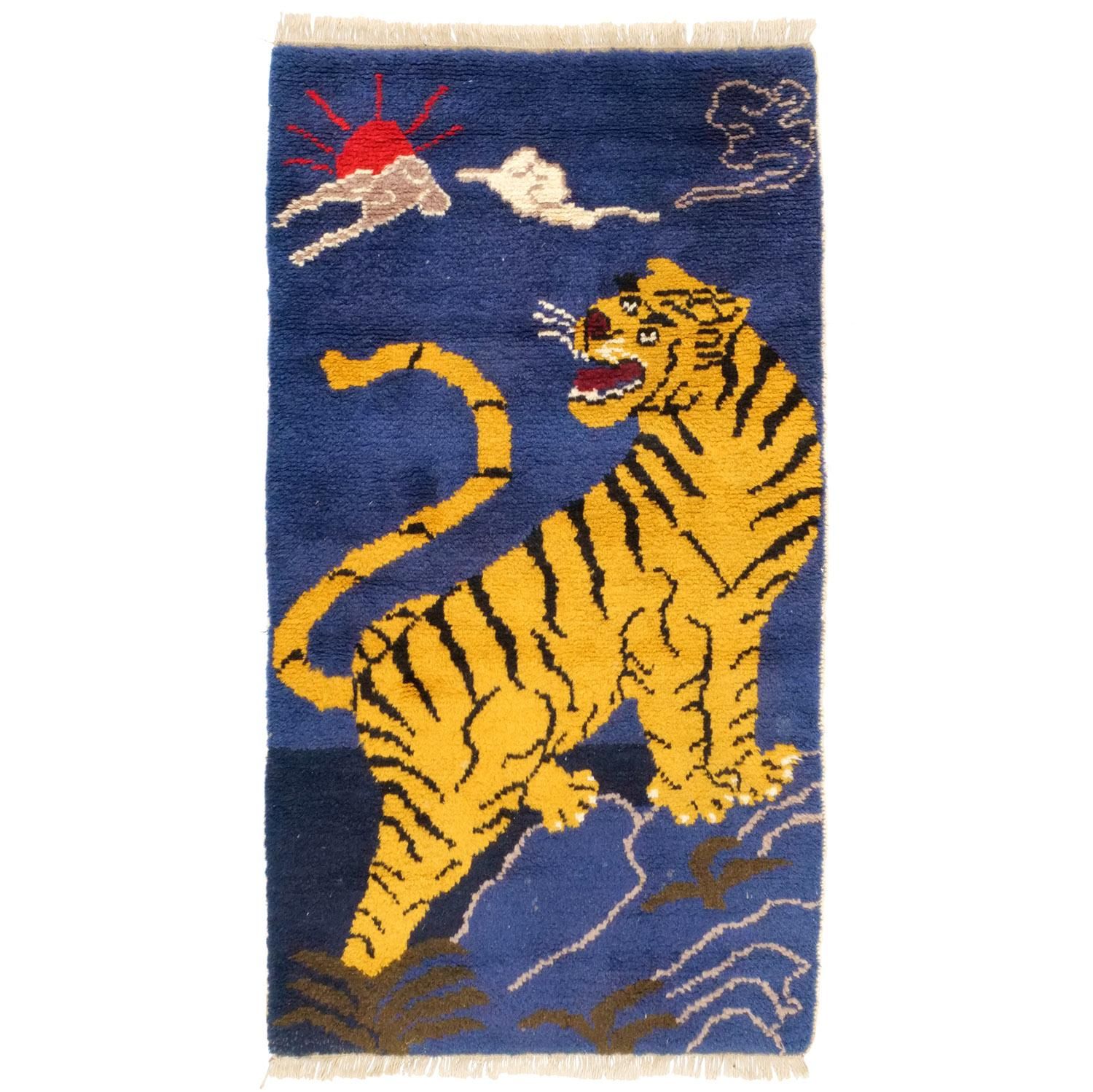 チベット 1940年代 ラグ | 手織りアンティーク - vintagecarpet