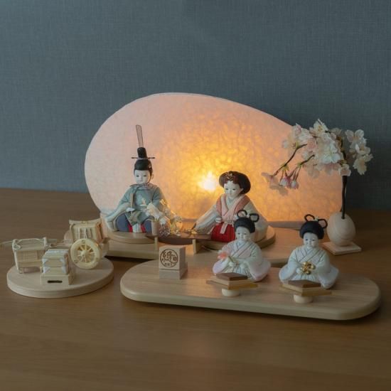 雛人形 親王飾り】縫nui /木目込親王稚児4人飾りセット