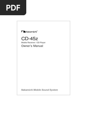 Nakamichi CD-45x Manual | PDF
