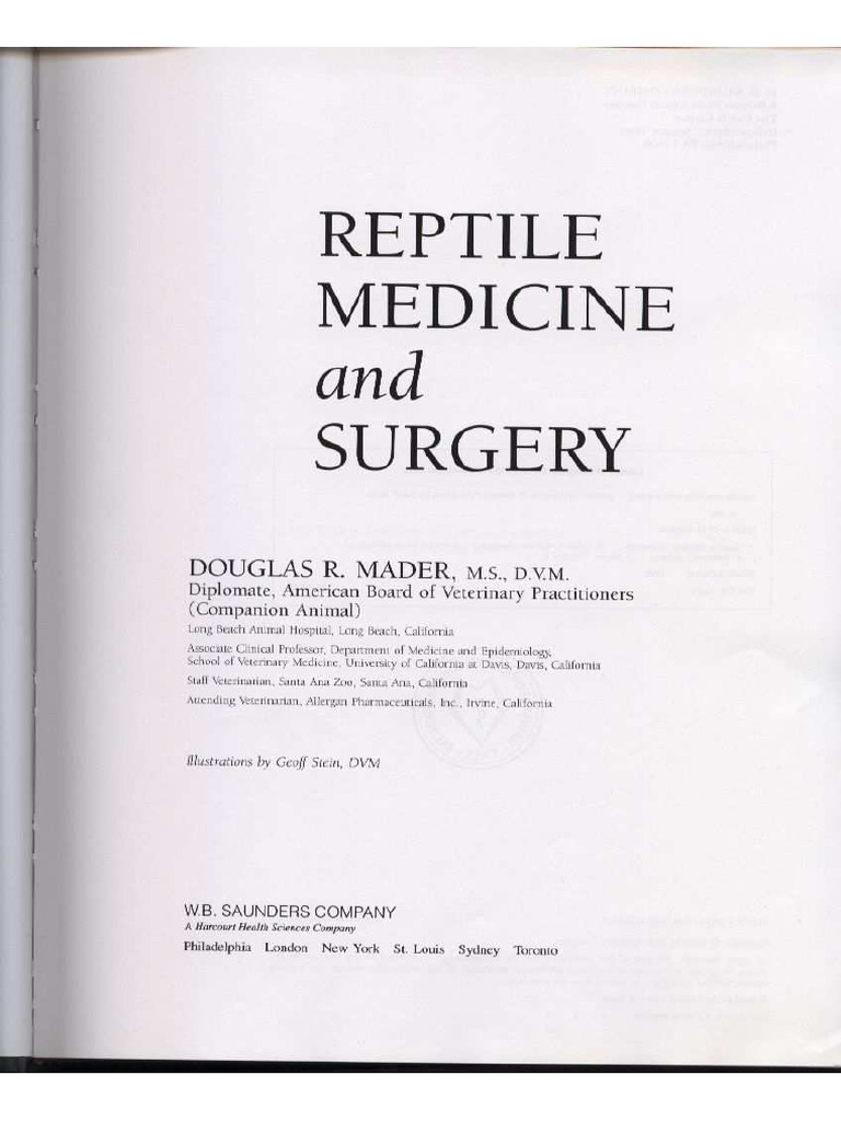 Reptile Medicine and Surgery 2nd Edition | PDF